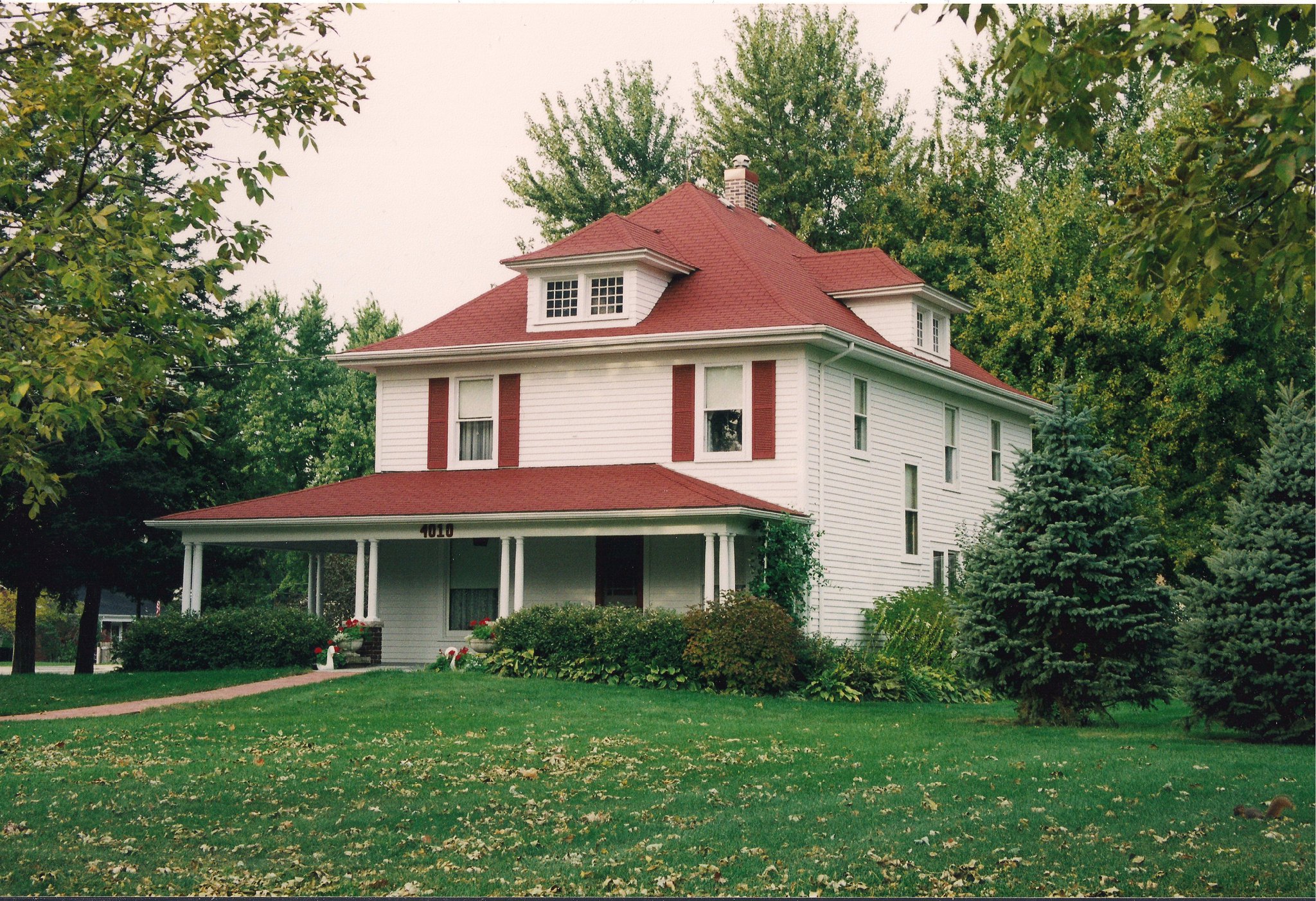 Picnic table with people sitting around